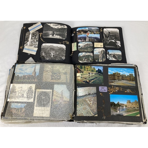 1158 - 2 vintage holiday albums from 1950's-70's, to British & European destinations. Containing postcards,... 