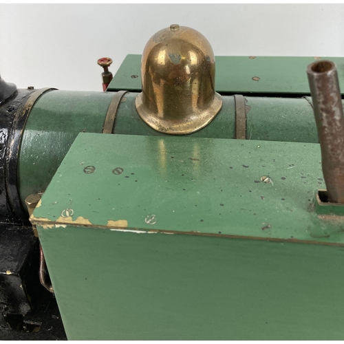 258 - 0-6-0 3½ ING Gauge live steam locomotive painted green, black and red. Brass features throughout. Ve... 
