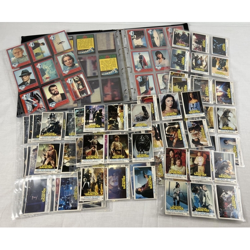 43 - An album containing a quantity of 1970's Superman The Movie and Battlestar Galactica trading cards.