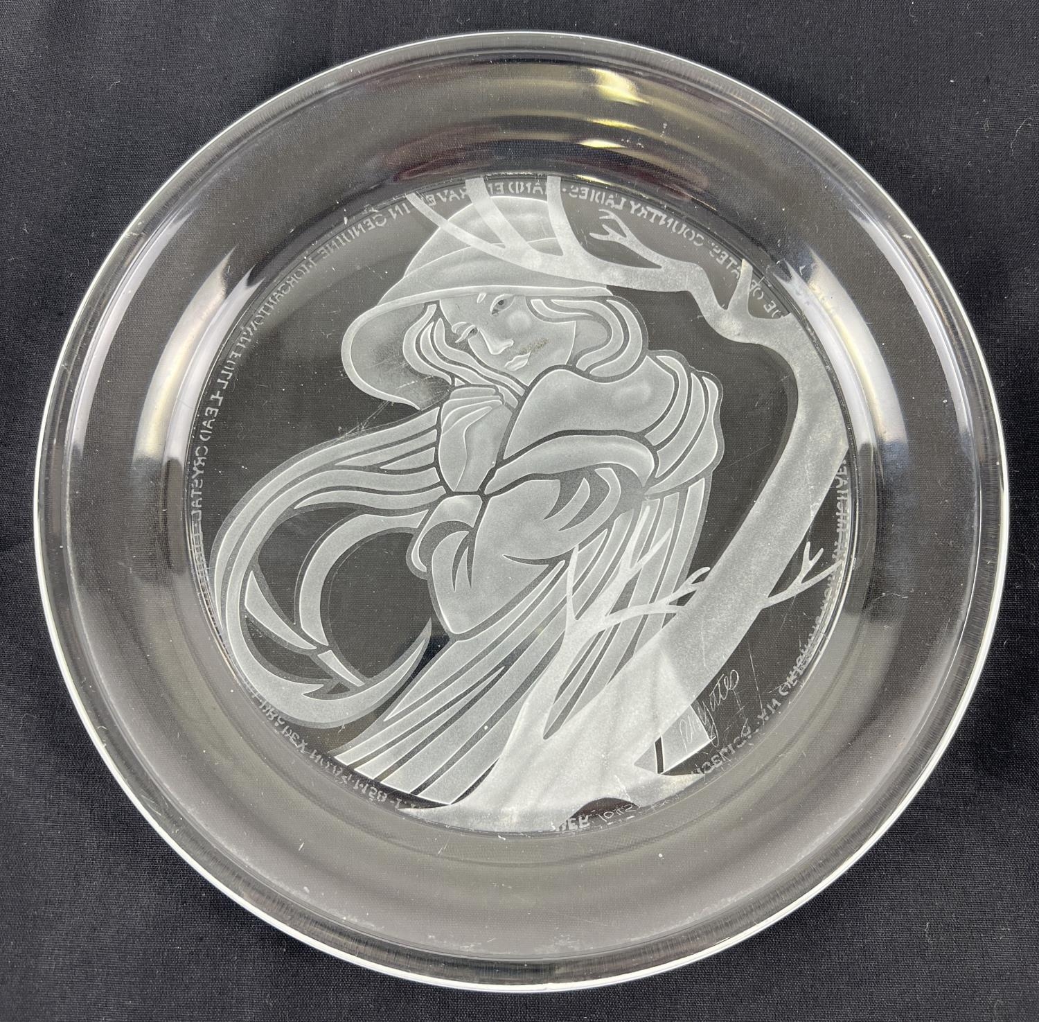 A limited edition full lead crystal plate "County Ladies" by