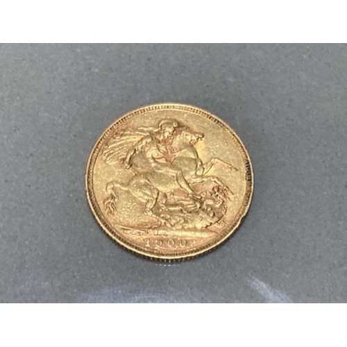17 - 22CT GOLD 1900 FULL SOVEREIGN COIN