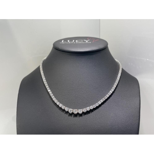 335 - VINTAGE STYLE GRADUATED DIAMOND NECKLACE WITH 8.40CTS SET IN PLATINUM 32.8G LENGTH 16”