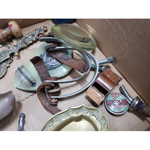 52 - INTERESTING LOT OF METAL ITEMS INCLUDING ALADDIN PEWTER TANKARD, SILVER PLATED DIPPING PEN 1910, AND... 