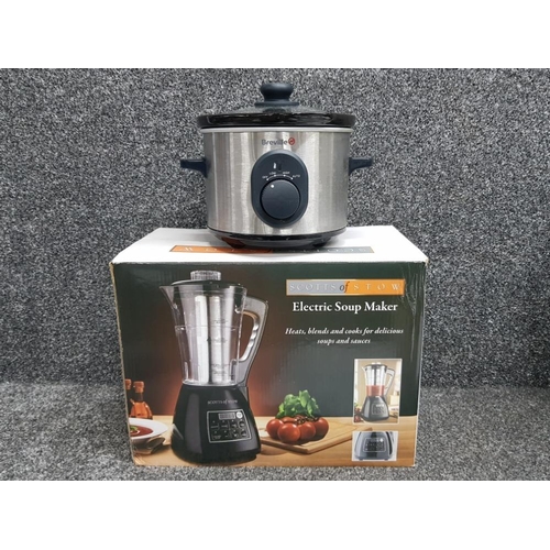Scotts of Stow electric soup maker in original box together with Breville slow cooker