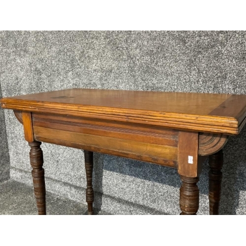 15 - Victorian period turnover top mahogany card table (Basie missing)