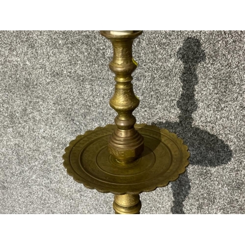 20 - Vintage heavy brass standard lamp with very decorative column