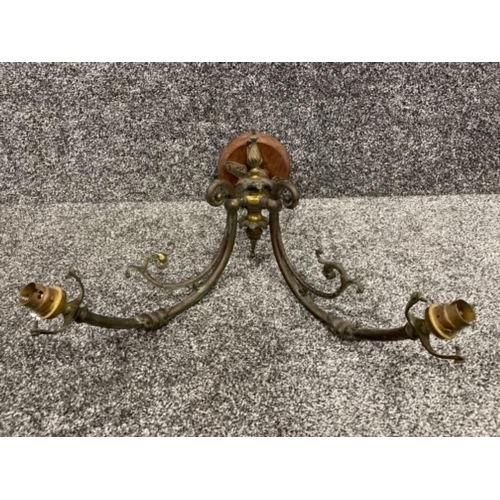 34 - Antique bronze 2 light hanging light (needs rewired)