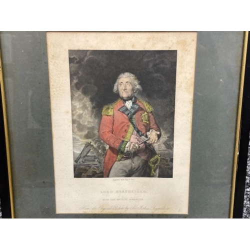 41 - 3 framed antique prints of militarily figures connected to Gibraltar including lord Nelson