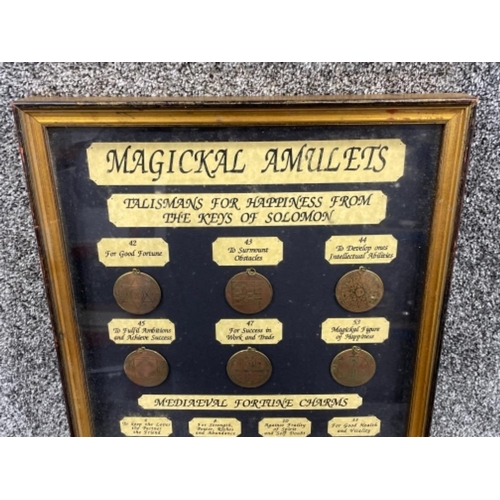 43 - Framed set of Talismans from the keys of Solomon and medieval fortune charms