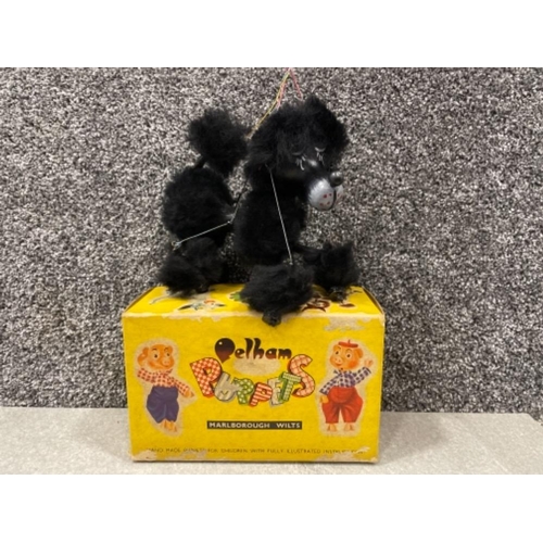 52 - Vintage Pelham puppets Fifi (black poodle) in original box