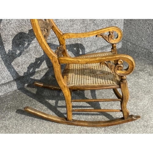 8 - Late Victorian Spanish Oak rocking chair