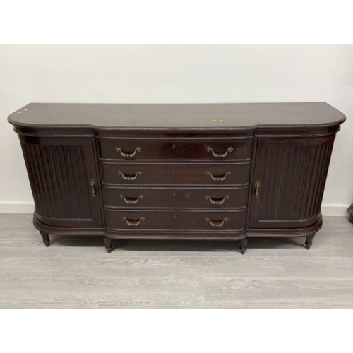 28 - Mid-late Victorian mahogany on an oak carcass long sideboard. Featuring 4 central drawers and 2 side... 