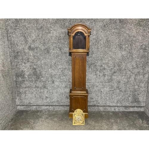 29 - Antique oak cased Grandmother clock. No clock mechanism. Made in Wurteberg