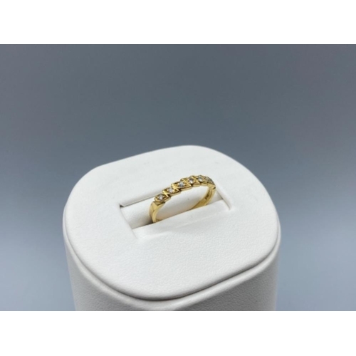 18ct Gold & Diamond Fancy Pattern Ring Size J weighing 1.7 grams