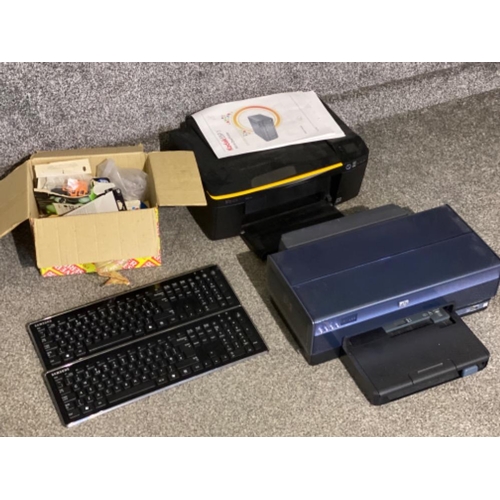 Kodak ESP 3 colour printer & Hp printer with ink cartridges. Also includes 2 x Samsung keyboards