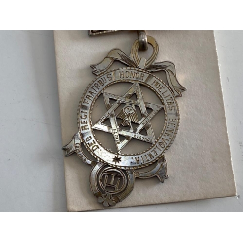 31 - Hallmarked silver companions Royal Arch chapter Masonic medal with original ribbon