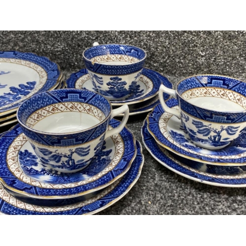 21 - Total of 22 pieces of Booths real old willow blue & white tea China