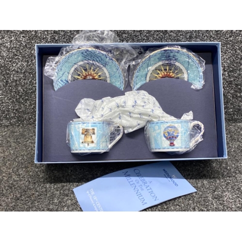 30 - Wedgwood “a celebration of the Millennium” 4 piece cup & saucer set, with original box of issue