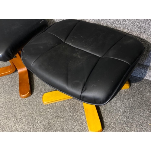 45 - 2x leatherette seated contemporary footstools