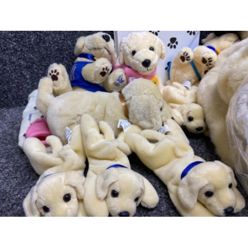 6 - Large quantity of limited edition Andrex Puppy soft toys, including pencil case, beanies etc also in... 