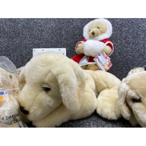 6 - Large quantity of limited edition Andrex Puppy soft toys, including pencil case, beanies etc also in... 