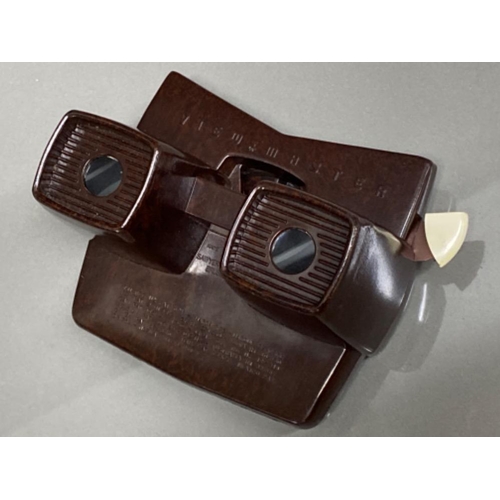 7 - 1960s brown Bakelite Belgian Sawyers view-master together with multiple 3-D picture reels (some comm... 