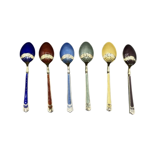 4 - Vintage Harrods 1955 Hallmarked Sterling Silver and Enamel Spoon Set, in good condition with origina... 
