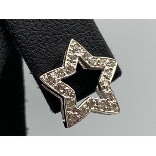 40 - 18ct White Gold Star Shape Studs comprising of 0.32ct of diamonds weighing 3grams