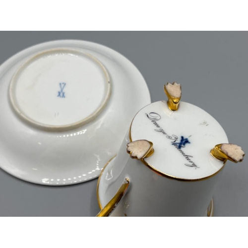 10 - Meissen 1924-1934 cup and saucer (ware on some gilt)