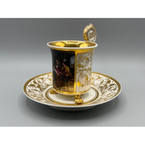 5 - A CUP AND SAUCER, porcelain, KPM, Königliche Porzellan-Manufaktur Berlin, early 19th century In good... 