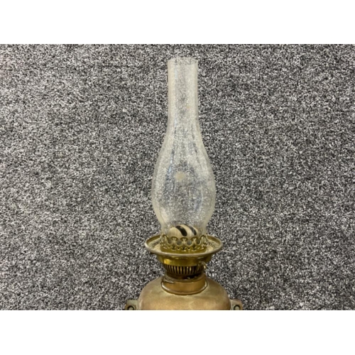 17 - Vintage Hinks and son paraffin brass lamp and glass Hinks’s