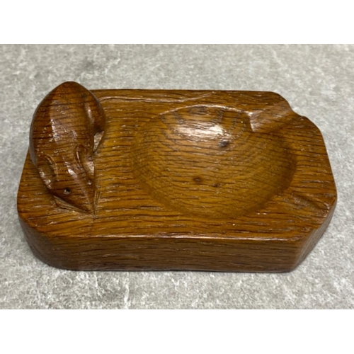 42 - Vintage hand carved Robert “Mouseman” Thompson ashtray