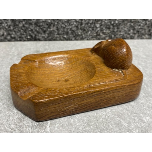 42 - Vintage hand carved Robert “Mouseman” Thompson ashtray