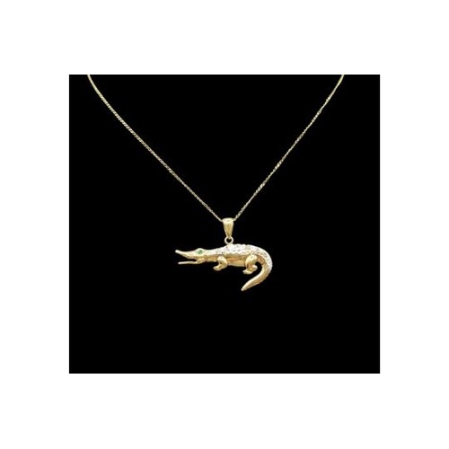 9 - 9ct Gold Crocodile Pendant & Chain very good condition 41cm in length 2.56 grams in weight
