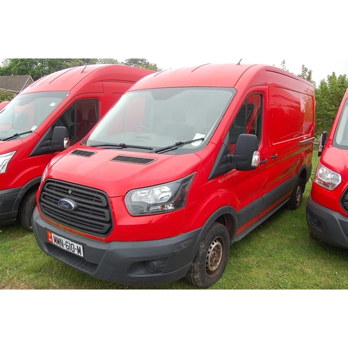 5 - MMN610M
Red Ford Transit MWB 1995cc
First Registered 03.10.2016
Approx 39,700 miles
Diesel Manual
NO... 