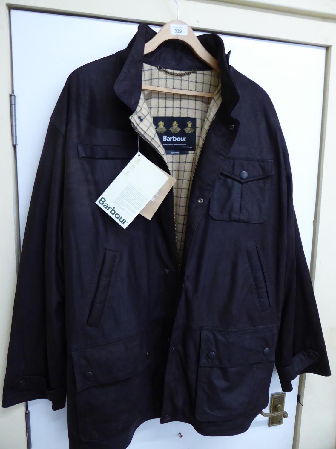 Barbour, brown leather bushman gent's coat - as new - cost originally £ ...