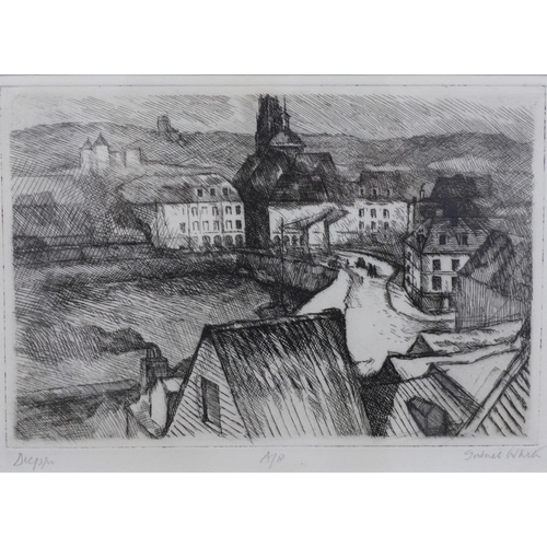 200 - An Artist Proof etching of Dieppe, signed indistinctly, framed under glass, 30 x 20cm