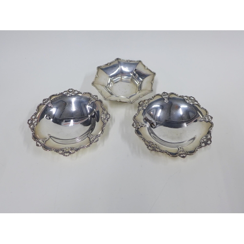 33 - Pair of George V silver bonbon dishes, Elkington & Co, Birmingham 1914,  15cm, together with silver ...