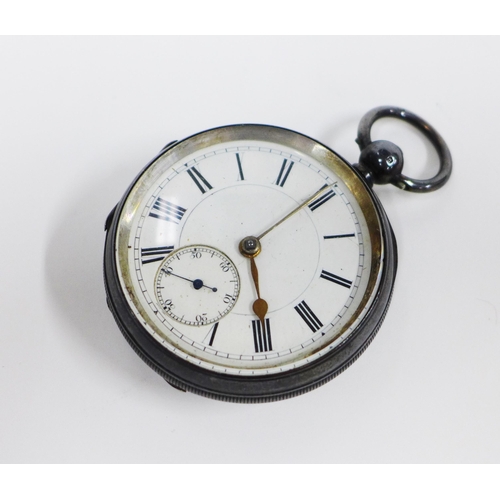 4 - Edwardian silver case open faced pocket watch, Birmingham 1903...