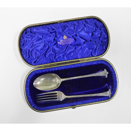 69 - Victorian fork and spoon cased set, Birmingham 1891 (2)