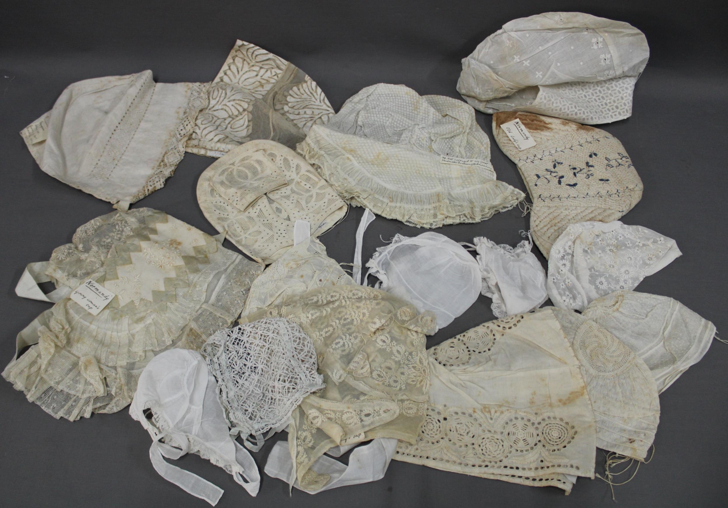 Collection of antique and vintage lace h...