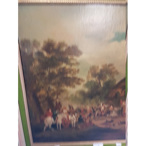 5 - AFTER GEORGE MORLAND, AN OIL ON CANVAS OF A RURAL RUSTIC SCENE DEPICTING 