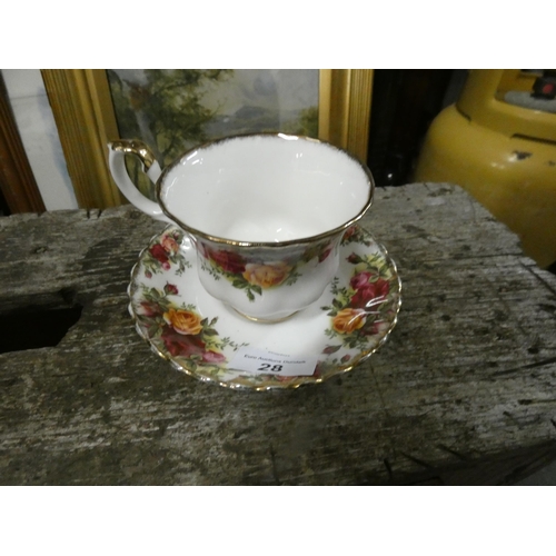 28 - ROYAL ALBERT COUNTRY ROSE CUP AND SAUCER