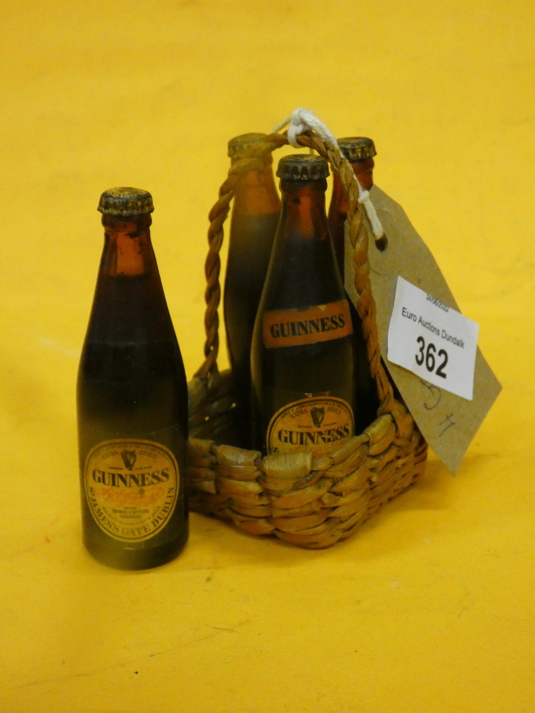 4 MINIATURE GUINNESS BOTTLES