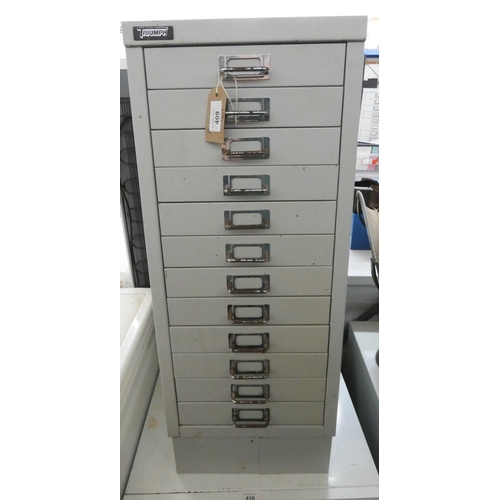 Triumph twelve drawer table top metal filing Barnebys