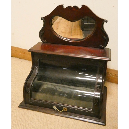 Edwardian mahogany table top display with mirrored b... Barnebys