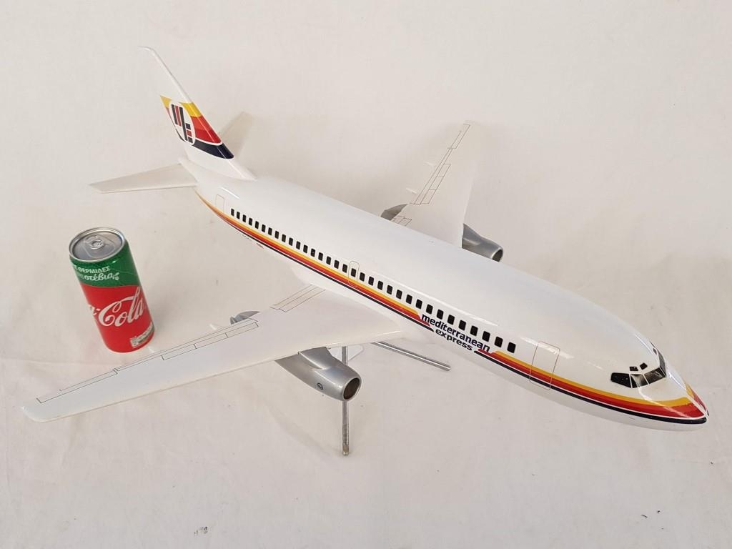 Large Mediterranean Express Airplane By Skyland Models Slough England On Stand Over All Length 60