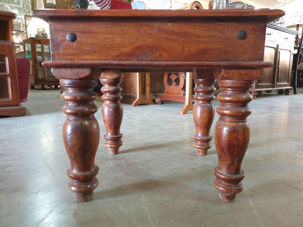 Solid Wood Mexican Pine Style Coffee Table with Turned Legs (45cm x