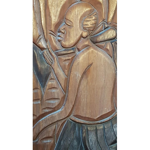 Pair Of Carved African Birthing Chairs For Her And For Him