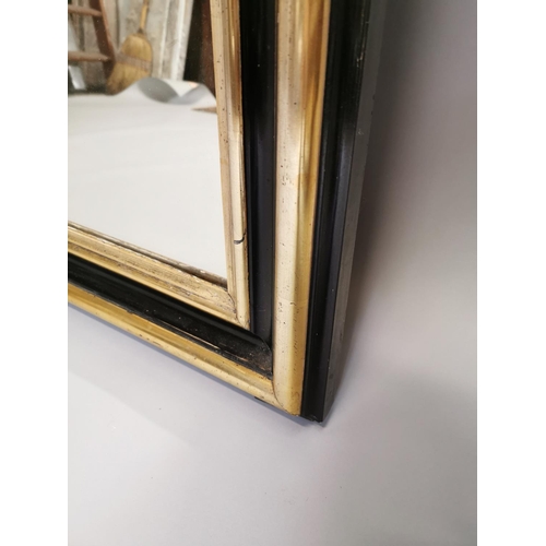 31 - 19th. C. ebonised and gilt wall mirror. { 212cm H X 110cm W }.